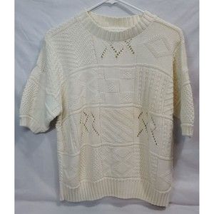 Vintage Carriage Court Women's Short Sleeve Knit Sweater Small Size See...